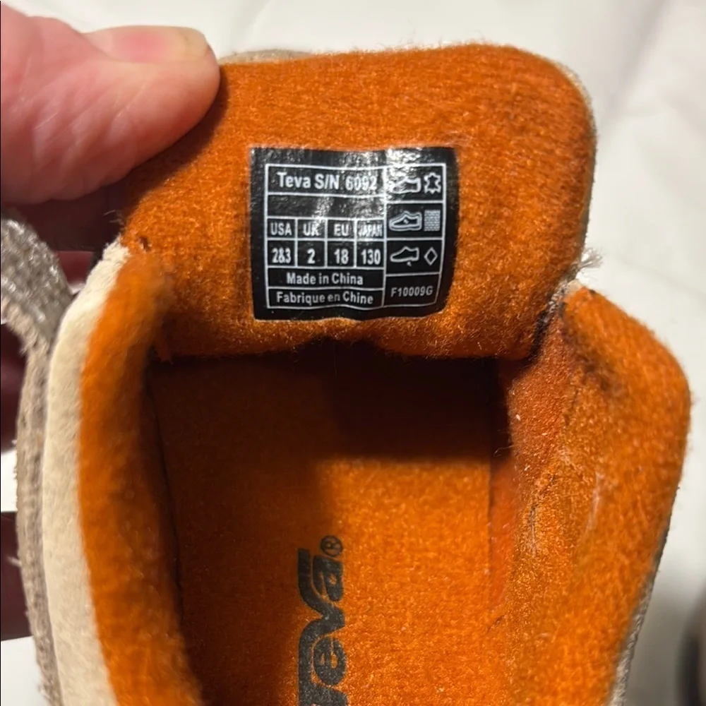 Teva Tan and Orange Baby Walker Sneakers with Velcro Strap